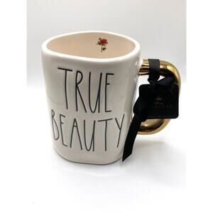 NWT Rae Dunn True Beauty Coffee or Tea Mug w/Golden Handle & Disney Princess